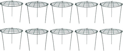 12 x 16 inch Poeny Cage Grow Through Grid Plant Brace Flower Support Rings, Pack of 10 Round Metal Plant Stakes Rings, Strong Large Garden Supports for Flowers, Peonies, Rose, Lily