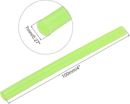 uxcell 20pcs Hot Glue Sticks for Glue Gun 7mm/0.28-inch x 4-inch Mini Hot Melt Adhesive Glue Stick Glitter Green