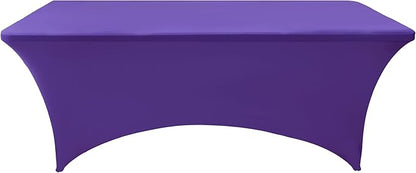 2-Pack 4ft Spandex Table Covers for Rectangular Folding Tables - Wrinkle Resistant Stretch Tight Table Cloths - Ultimate Fitted Table Protector for Parties, Banquet, and Wedding