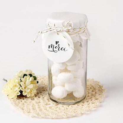 Custom Gift Tag, Personalized Favor Label, Kraft Wrapping Decoration, Wedding Supplies Birthday Party Craft, Thick Paper Hang Card with String (Round Shape)
