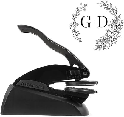 Personalized Wedding Embosser | Custom Made with Initials or Monograms for Couples | Elegant Designs for Stationery, Invitations, Napkins, and More (Design 3)