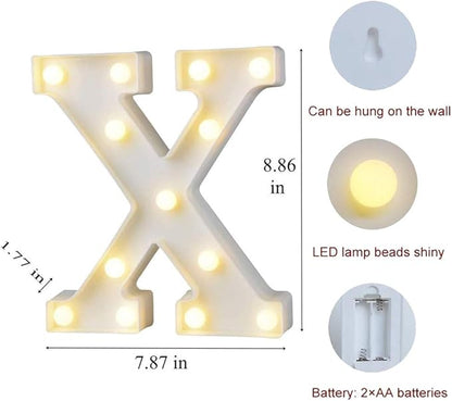MUMUXI Marquee Light Up Letters | Large Light Up Numbers | Battery Powered and Bright with Every Letter of The Alphabet | for Wedding, Birthday, Party, Celebration, Christmas or Home Decoration (X)