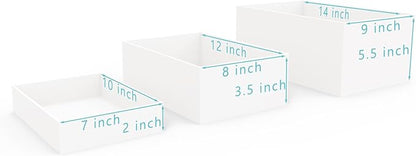 Buffet Risers, Food Risers for Buffet Table, Display Stand Shelf for Catering Dessert Collectibles Jewelry Figures Show, White Acrylic Cube Display Nesting Risers with Hollow Bottoms, Cuboid,