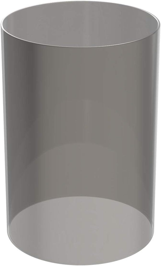 Electroplated Glass Hurricane Mirror Effect Cylinder Candle Holder Bottomless Glass Sleeve Lamp Shade Replacement (Grey,5X12)