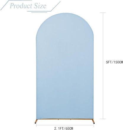 bricia Wedding Arch Backdrop Stand Cover, 5FT Double Sided Stretchy Arch Cover Fitted Wedding Birthday Party Banquet Decoration (Bluemist 60''Lx25.2''W)