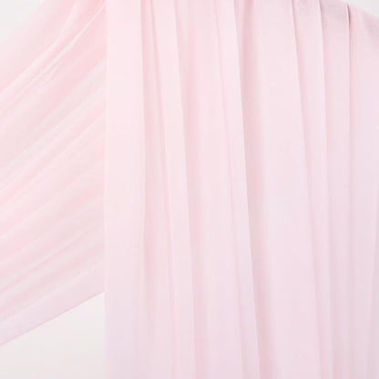 Socomi Blush Pink Wedding Arch Draping Fabric 29" x 20Ft 4 Panels Sheer Outdoor Curtain Drapes Extra Long for Bridal Baby Shower Ceremony Birthday Party Decor