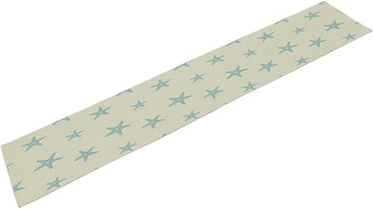 Sea Turtle Table Runner Marine Life Starfish Nautical Blue Green Ocean Theme Kitchen Table Decorations for Indoor Outdoor Home Party Decorations 13 * 90 Inch