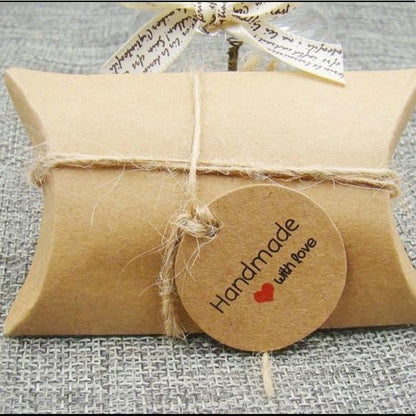 Custom Gift Tag, Personalized Favor Label, Kraft Wrapping Decoration, Wedding Supplies Birthday Party Craft, Thick Paper Hang Card with String (Flower Shape)