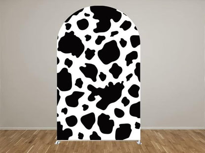 Arch Backdrop 7ft Height Chiara Arch Stand Covers Stretchy Spandex Fabric Cow Pattern Background for Birthday Baby Shower Party Decoration