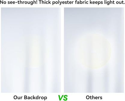 12x10 FT White Backdrop Background for Photography, 100% Polyester Photo Booth Backdrop Foldable Washable White Screen for Portrait Photoshoots Booth Party Video Studio