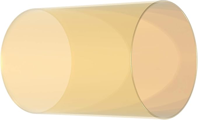 Electroplated Glass Hurricane Mirror Effect Cylinder Candle Holder Bottomless Glass Sleeve Lamp Shade Replacement (Gold,5X10)