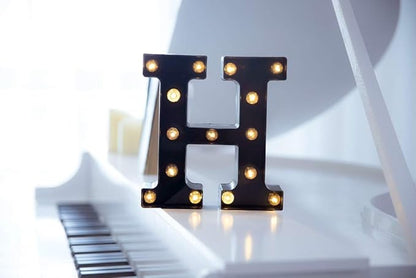 Foaky Black LED Marquee Number Lights Sign Light Up Marquee Number Lights Sign for Night Light Wedding Birthday Party Battery Powered Christmas Lamp Home Bar Decoration