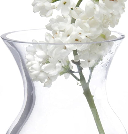 CHIVE ‘George’ Glass Bottle Flower Vases — Set of 6 — Small, Elegant Clear Glass Bud Vases — Bulk Pack for Home Decor & Table Centerpieces — Shape 4 (Oval, 4” Tall, 3” Wide)