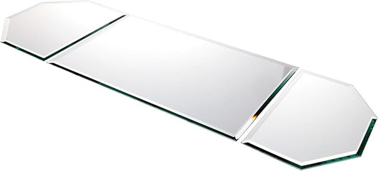 Plymor 36" x 12" Runner Set, 5mm Thick Beveled Glass Mirror, Pack of 4
