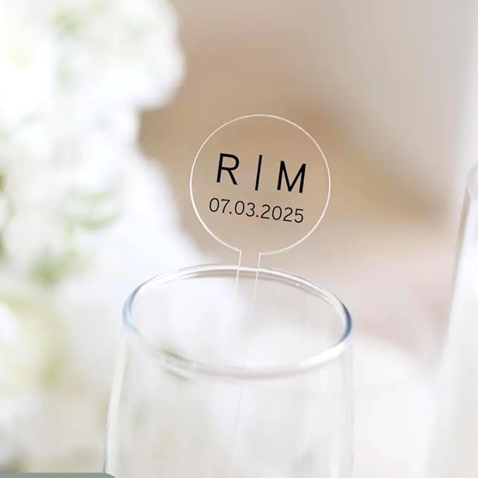 Personalized Wedding Drink Stirrers, Custom Anniversary Stir Swizzle Sticks, Cocktail Bar Last Name Wedding Decorations, Customized Cocktail Stirrers 2