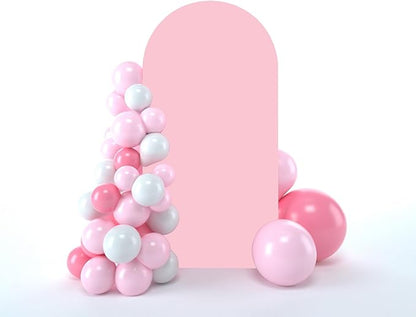 bricia Wedding Arch Backdrop Stand Cover, 5FT Double Sided Stretchy Arch Cover Fitted Wedding Birthday Party Banquet Decoration (Pink 60''Lx25.2''W)