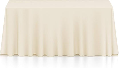 Lann's Linens - 10 Premium 90" x 156" Tablecloths for Wedding/Banquet/Restaurant - Rectangular Polyester Fabric Table Cloths - Ivory