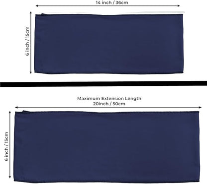 MDS Pack of 50 Spandex Chair Sashes Bows Elastic Stretch Dining Chair Bands Ties Without Slider Buckle Universal fits for Wedding Baby Shower Birthday Party Banquet Event Decoration - Navy Blue