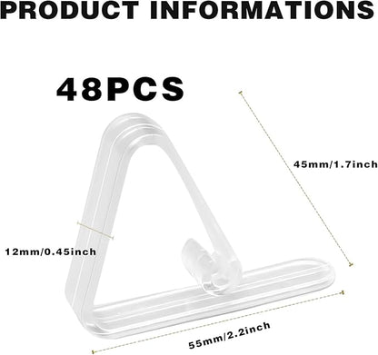 48 Pcs Plastic Table Cloth Holder - Clear Clips for Outdoor Picnic Tables, Skirt Clip to Hold Down Tablecloth for Party Events