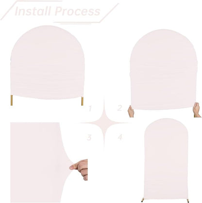 bricia Wedding Arch Backdrop Stand Cover, 6.6FT Double Sided Stretchy Arch Cover Fitted Wedding Birthday Party Banquet Decoration (Blush Pink 79.2''Lx39.6''W)