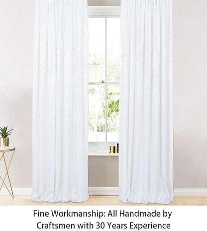 ShinyBeauty Sequin Curtains 2 Panels White 2FTx8FT Sequin Photo Backdrop White Sequin Backdrop Curtain Pack of 2-1011E