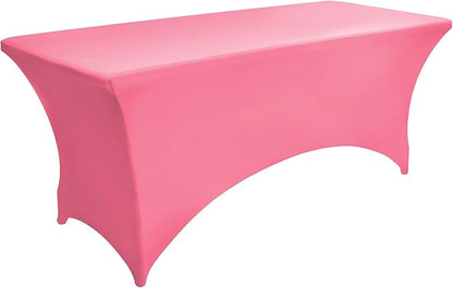 10-Pack 6ft Spandex Table Covers for Rectangle Standard Folding Tables - Wrinkle Resistant Stretch Tablecloths - Ultimate Fitted Table Protector for Parties, Banquet, Wedding