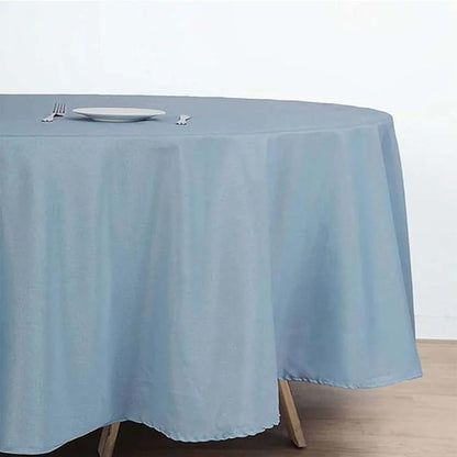 Efavormart Round Tablecloth, 90 Inch Stain & Wrinkle Resistant Washable Table Cloth, Decorative Polyester Fabric Table Cover for Banquet, Wedding, Dining- Dusty Blue