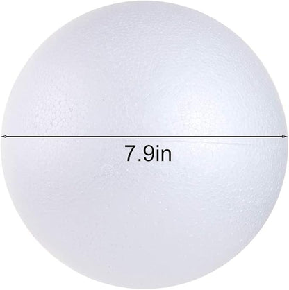 2PCS 7.9 Inch White Foam Balls Polystyrene Craft Balls Foam Balls for Art, Craft, Household, School Projects and Christmas Easter Party Decorations