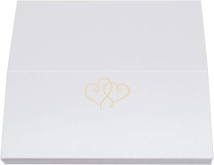 Linked Hearts Place Cards, Ivory (Choose Color), Set of 150, Pre-cut and Scored - Wedding, Party, Dinner, and Special Events - Made in the USA