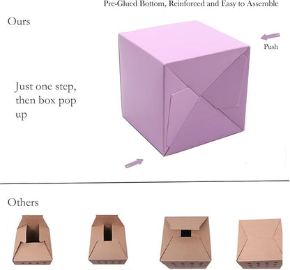 25 Pcs Purple Paper Gift Boxes, Small Candy Treat Boxes Bulk, 3x3x3 inch Gift Box with Lids for Party Favors, Birthday Gifts, Wedding Gifts