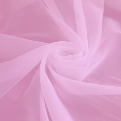 Window Pink Sheer Curtains 72 Inches Long 2 Panels Sheer Curtain Basic Rod Pocket Panel for Bedroom Children Living Room Yard Kitchen (Pink, 52" W x 72" L | 2 pcs)