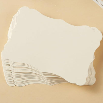50 Pack Blank Kraft Cards Cardstock Thick Paper Brown Greeting Cards for DIY Gift Card Menus, Baby Shower and Wedding Invitations (Cream, 4x6IN)