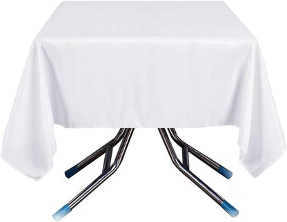 Efavormart Premium Polyester Square Table Overlay 70"x70" White - 220GSM Wrinkle-Resistant Table Topper for Weddings & Parties