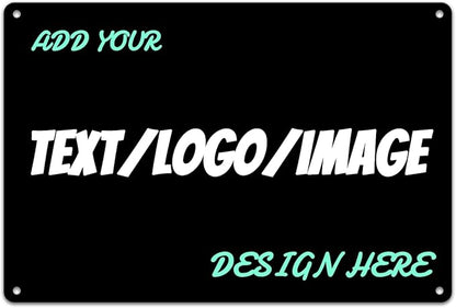 Custom Signs Outdoor Metal Sign - 12 x 8 Customized Personalized Aluminum for Office, Home, Business, Decor, Road Signs, Rust-Proof (No Text Box)