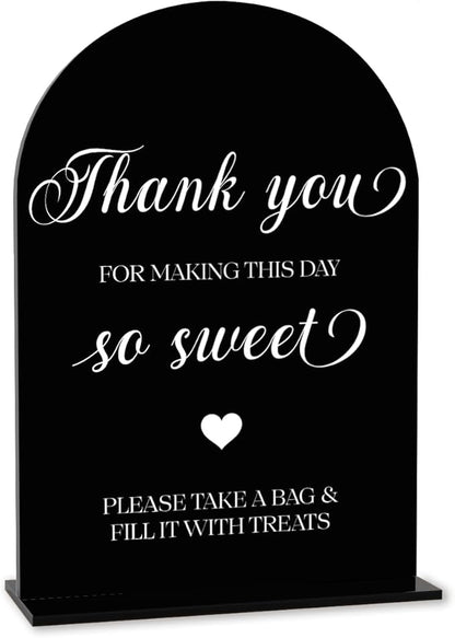 Black Candy Bar Sign, Dessert Table Sign, Wedding Engagement Bridal Shower Decor fo Ceremony Reception Party, Weddings Table Acrylic Sign