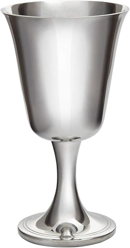 Wentworth Pewter - Large Pewter Bell Goblet, Wine Goblet, Wine Glass, Bright Polished Pewter
