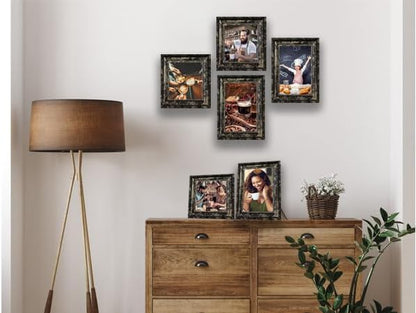 8x10 Picture Frames Set of 4- Rustic Retro Photo Frame with Real Glass Wall Mount and Tabletop Display Family Friends Wedding Gift