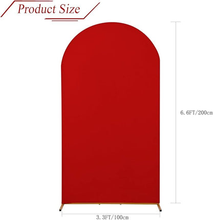 bricia Wedding Arch Backdrop Stand Cover, 6.6FT Double Sided Stretchy Arch Cover Fitted Wedding Birthday Party Banquet Decoration (Red 79.2''Lx39.6''W)