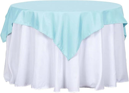 Efavormart 54x54 Light Blue Wholesale Linens Seamless Polyester Square Linen Tablecloth for Wedding Banquet Party Restaurant