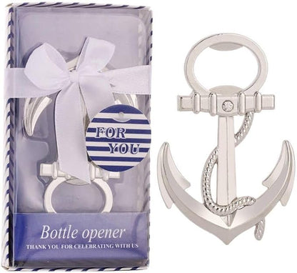 24 PCS Nautical Themed Anchor Party Favors Beer Bottle Opener Party Souvenirs with Exquisite Packaging for Wedding Party Favors Gift & Decorations Bridal Shower Party Souvenirs (Anchor, 24)
