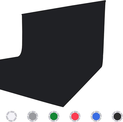 ISSUNTEX 5X6.5 ft Black Background Backdrop,Photo Studio,Collapsible High Density Screen for Video Photography and Television