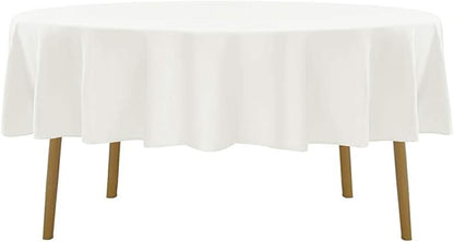 70 inch Round Tablecloth Washable Polyester Table Cloth Decorative Table Cover for Wedding Party Dining Banquet（70 inch,Ivory）