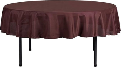 Efavormart Round Tablecloth, 70 Inch Stain & Wrinkle Resistant Washable Table Cloth, Decorative Polyester Fabric Table Cover for Banquet, Wedding, Dining- Chocolate