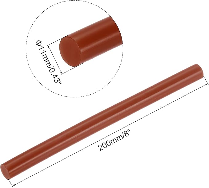 uxcell 20pcs Hot Glue Sticks for Glue Gun 11mm/0.43-inch x 8-inch Mini Hot Melt Adhesive Glue Stick Dark Brown