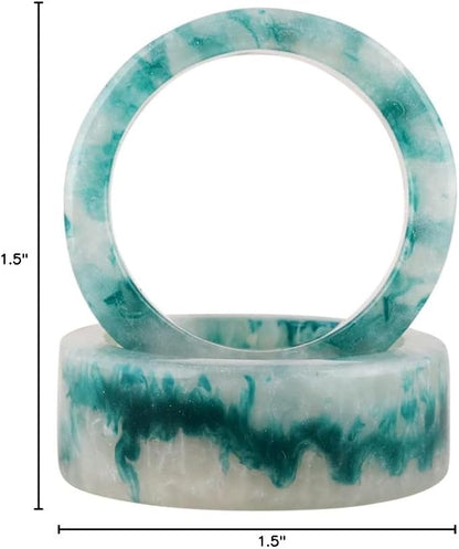 12 Pcs Epoxy Resin Napkin Rings Set - Decorative Pastel Table Holders, 1.5" Dia, Art Deco Style - Ideal for Weddings, Dinner, Parties, Home, Dining, Gifting, Indoor & Outdoor (Multi) - CLEENTABLE