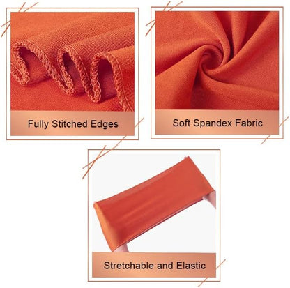 VDS Pack of 10 PCS | Peach | Spandex Chair Sashes Bows Without Buckle | Stretch Elastic Banquet Universal Folding Chair Band Tie with for Wedding Party Conference Celebration Event Decoration