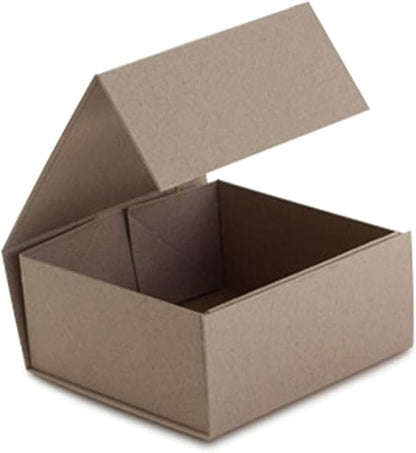 CECOBOX - Gift Boxes with Lids for Presents 6"x6"x2.75" - Matte, Collapsible Magnetic Closure Gift Box - Groomsmen & Bridesmaid Proposal Boxes, Wedding, PR, Birthdays, Holidays (Kraft)