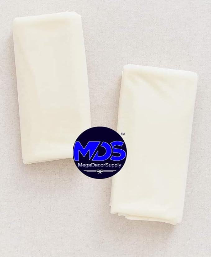 MDS Halloween Chiffon Draping Fabric - 1 Panel, 30" Wide x 50ft Long - Sheer Spooky Arbor & Canopy Drapery for Haunted House Backdrops, Party Ceilings, DIY Costumes & Themed Events - Ivory