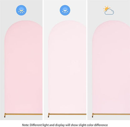 SoarDream Pink Wedding Arch Backdrop Cover 6.6FT Spandex Fitted Pink Wedding Arch Covers Round Top Chiara Arches Backdrop Cover Fabric for Baby Shower Balloon Party Decoration