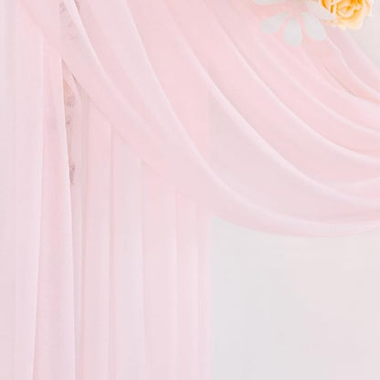 Pink Wedding Arch Draping Fabric 2 Panels 29" x 20 FT Blush Drapes for Backdrop Sheer Curtains Wedding Drapes for Romantic Bridal Baby Shower Ceremony Birthday Party Fall Outdoor Events